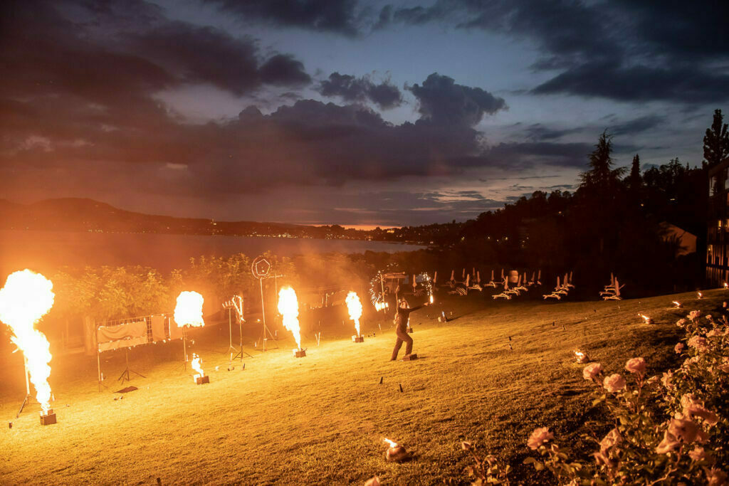 Eventreportage Seehotel Hermitage Luzern mit Feuershow