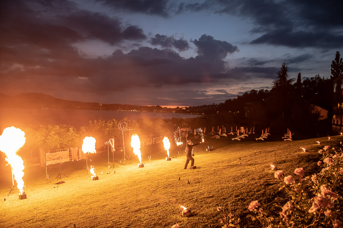 Eventreportage Seehotel Hermitage Luzern mit Feuershow