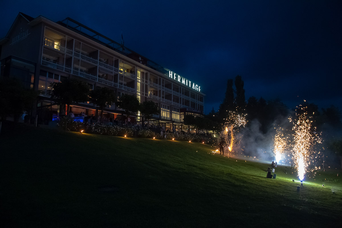 Eventreportage Seehotel Hermitage Luzern mit Feuershow