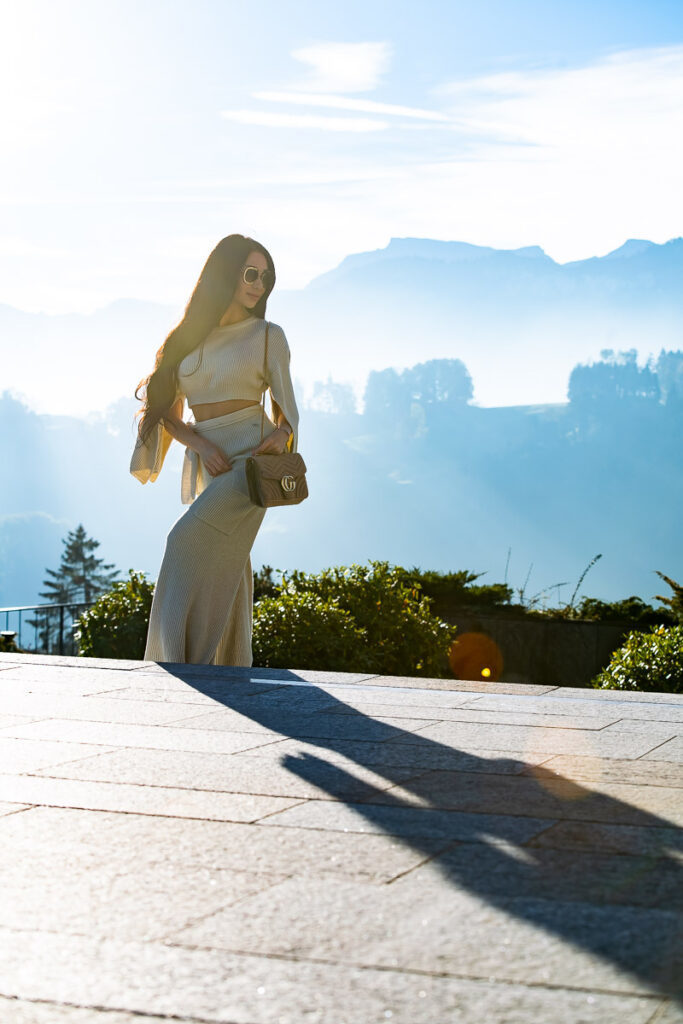Fotoshooting mit Influencerin auf Buergenstock Resort in Nidwalden