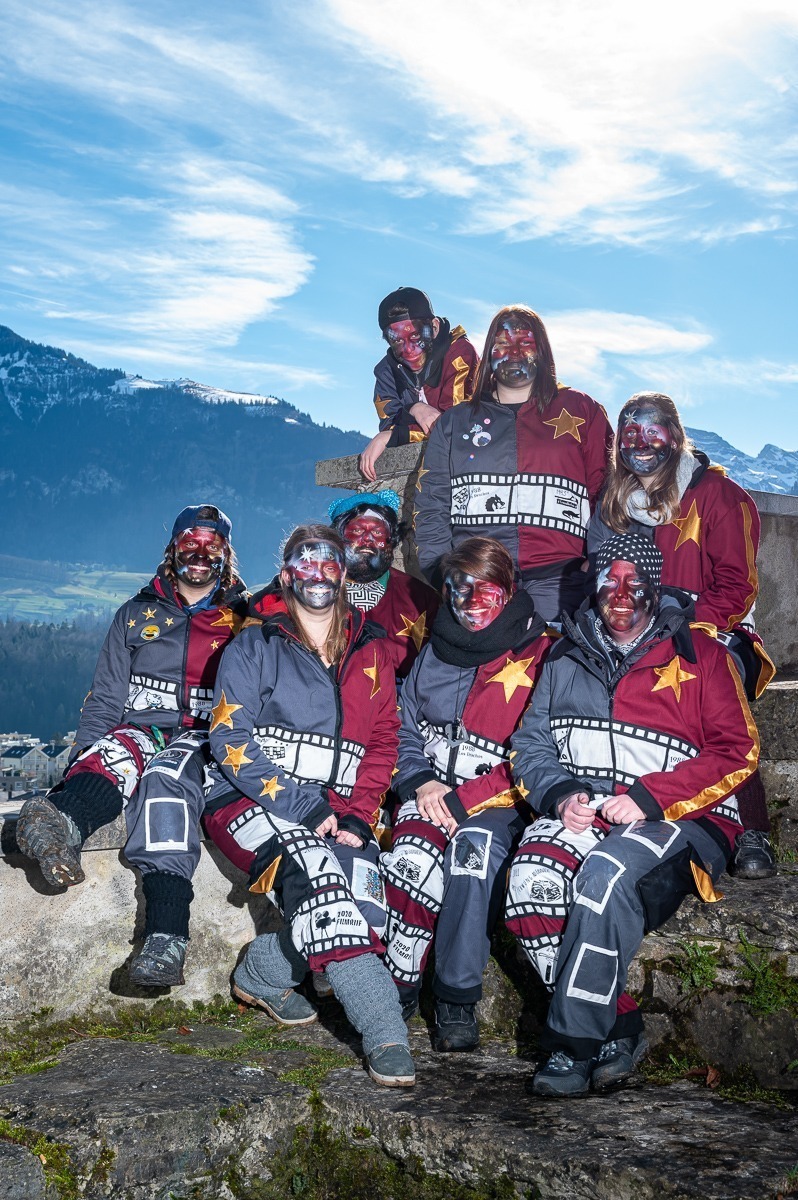 Gruppenfotos der Guggenmusig Rätschbäsä Sarnen Fotograf Obwalden