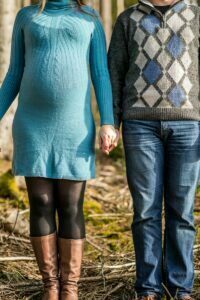 Fotoshooting Schwangerschaft Outdoor Draussen Babybauch Fotoshooting im Wald