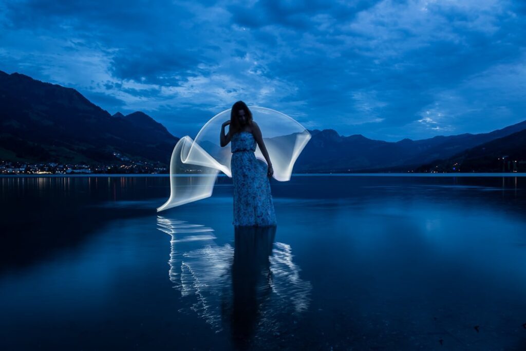Outdoor Lightpainting am See