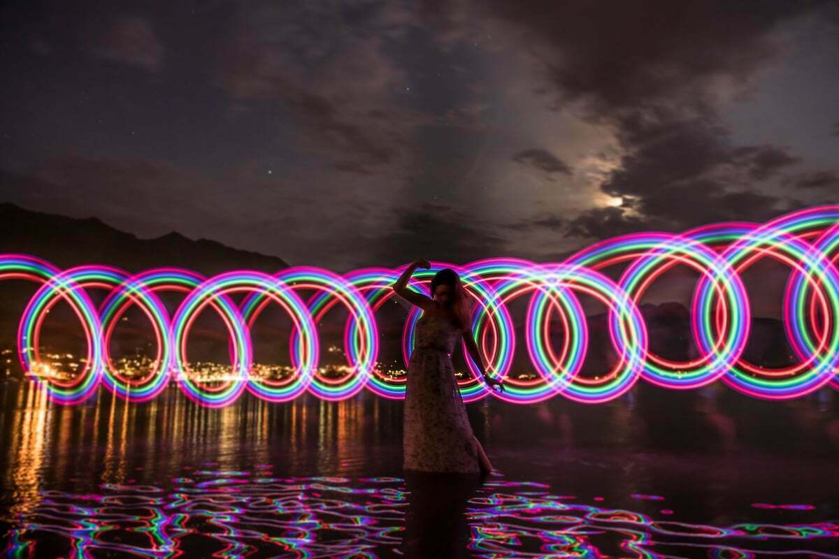 Outdoor Lightpainting Outdoor Lightpainting am See