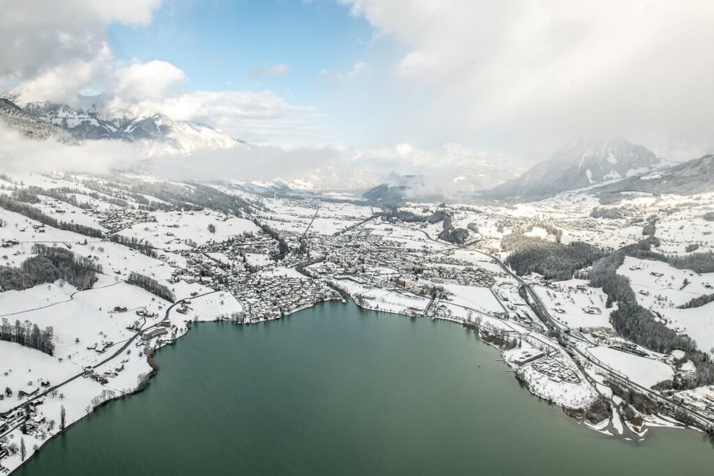 Landschaft Flugaufnahmen Obwalden Aufnahmen aus dem Flieger Aufnahmen aus der Luft Drohnenaufnahmen Obwalden