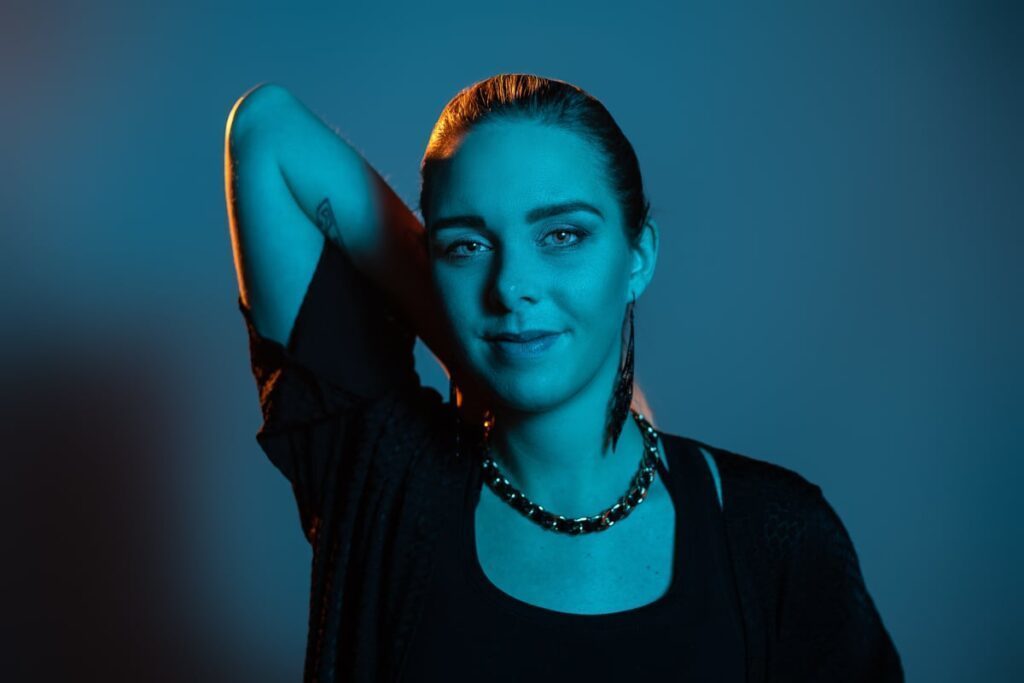 Fotoshooting im Fotostudio mit Farbfolien