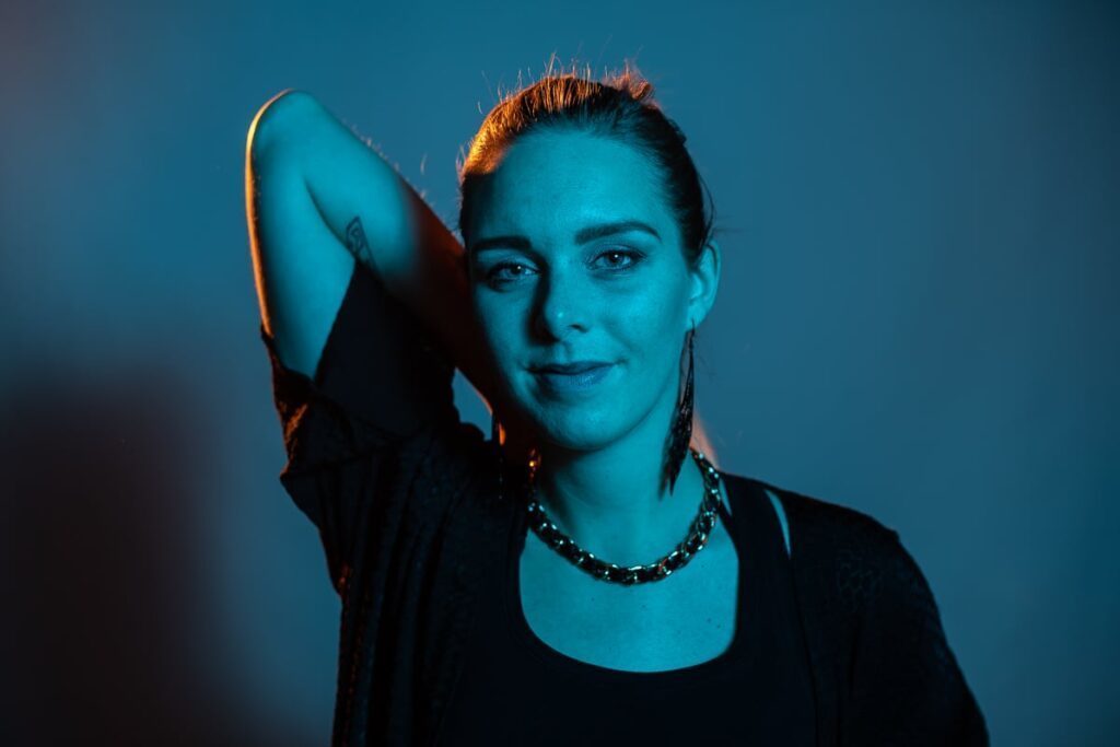 Fotoshooting im Fotostudio mit Farbfolien