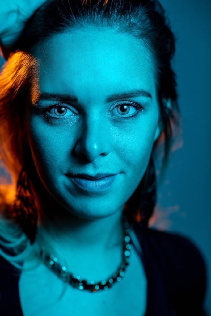 Fotoshooting im Fotostudio mit Farbfolien