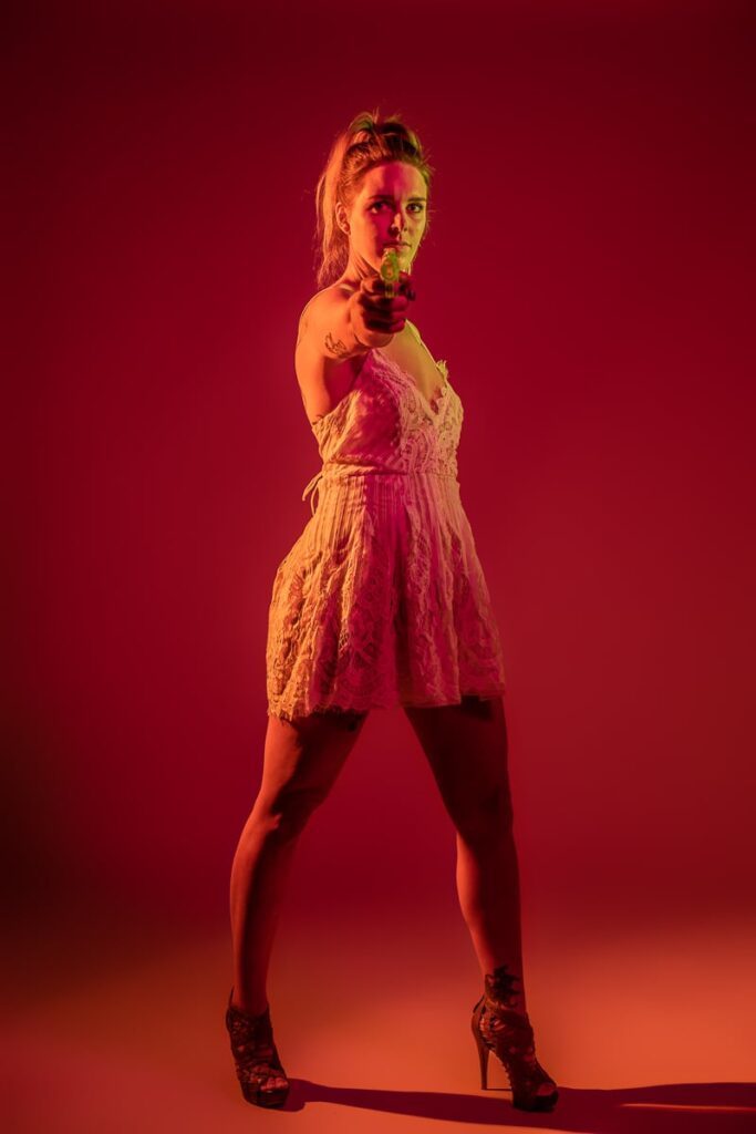 Fotoshooting im Fotostudio mit Farbfolien