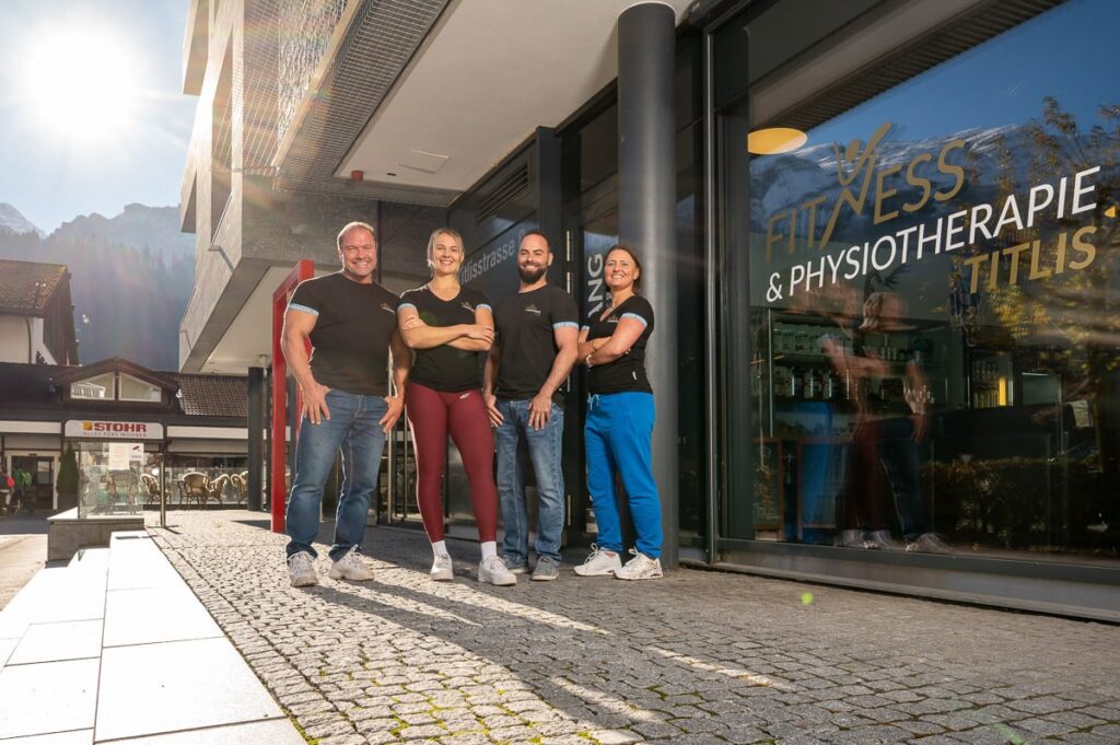 Teamfotos fuer Fitnesstudio Fitphysio Titlis in Engelberg Obwalden